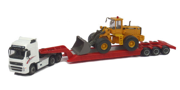 VOLVO Fh12 W Lowboy 150c Wheel Loader 1/87 HO Scale Diecast Cararama for sale online 
