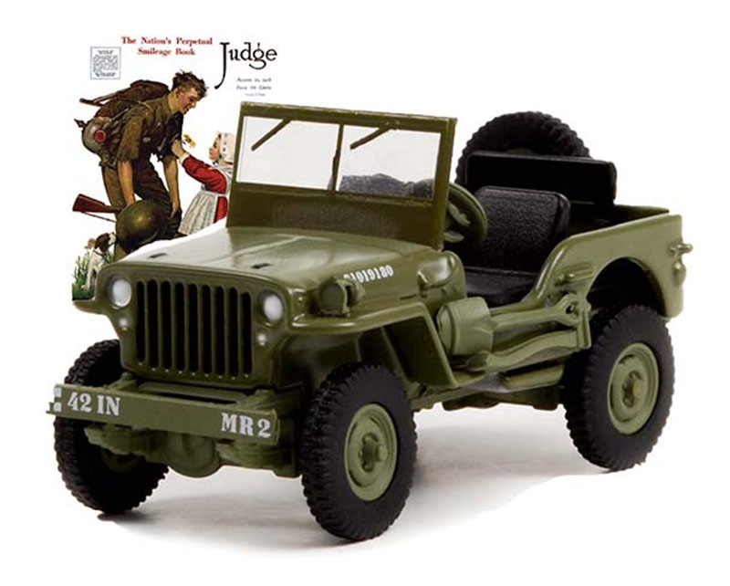 JLSP023 GREATEST GENERATION WWII WILLYS JEEP & TO BASTOGNE RESIN DISPLAY 1/64 